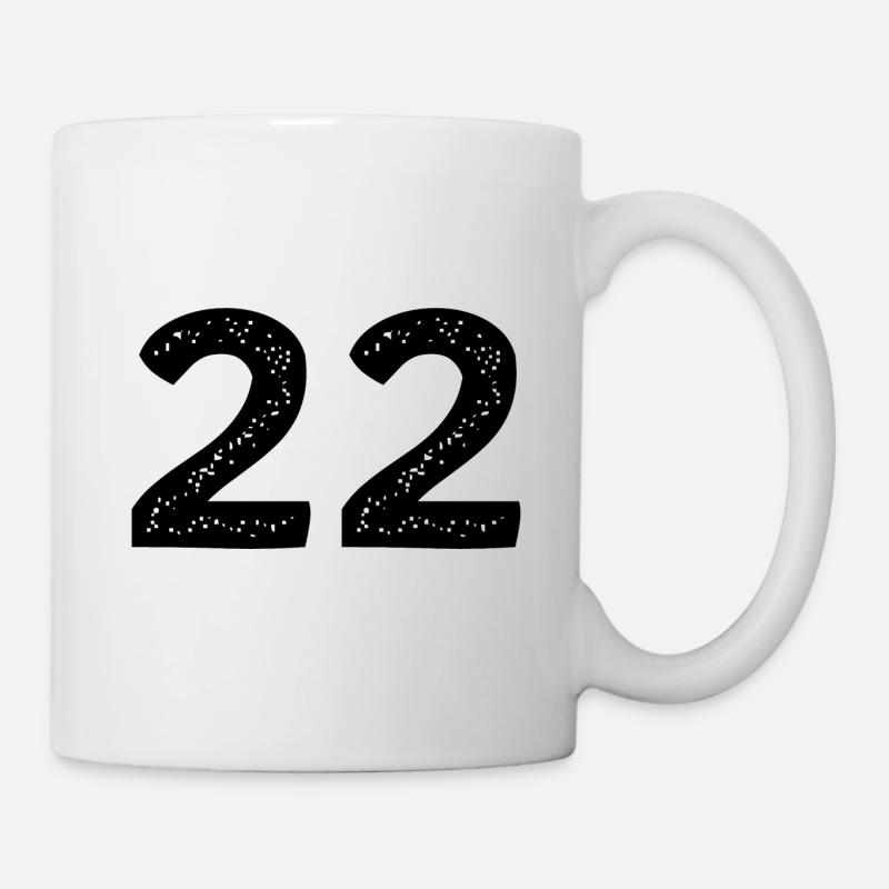 22 Zahl Trikot - Tasse - Weiß