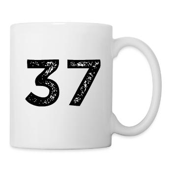 37 Zahl Trikot - Tasse - Weiß - Rechts