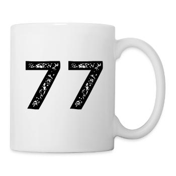 77 Zahl Trikot - Tasse - Weiß - Rechts