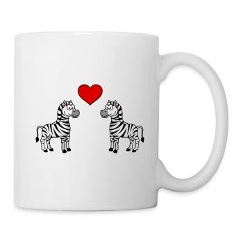 Zebra Comic Couple Love - Mug - white - Right