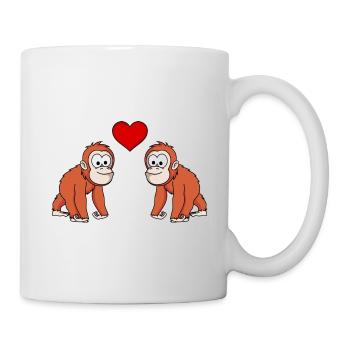 Orangutan affe Paar liebe - Tasse - Weiß - Rechts