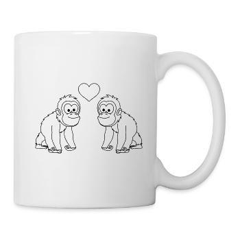 Orangutan affe Paar liebe - Tasse - Weiß - Rechts
