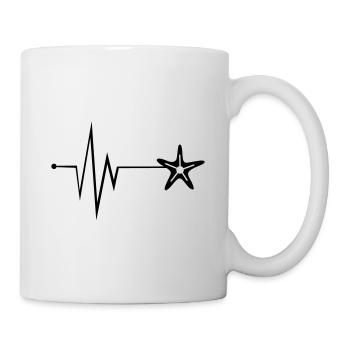 icône d’étoile de mer pulse - Mug blanc - blanc - Droite