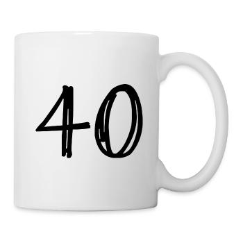 40 YEARS. 40th ANNIVERSARY. BIRTHDAY 40 YEARS. 40 - Mug - white - Right