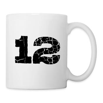 12 Zahl Trikot - Tasse - Weiß - Rechts