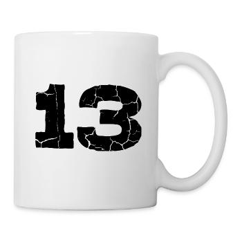 13 Zahl Trikot - Tasse - Weiß - Rechts