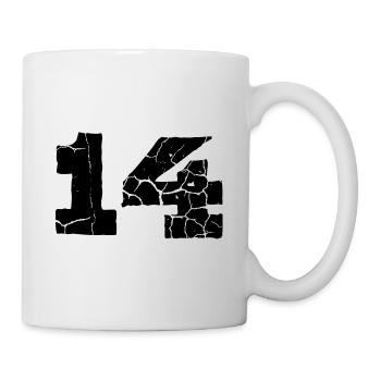 14 Zahl Trikot - Tasse - Weiß - Rechts
