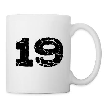 19 Zahl Trikot - Tasse - Weiß - Rechts