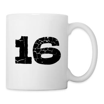 16 Zahl Trikot - Tasse - Weiß - Rechts