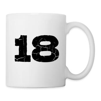 18 Zahl Trikot - Tasse - Weiß - Rechts
