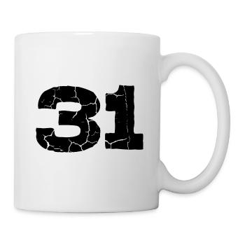 31 Zahl Trikot - Tasse - Weiß - Rechts