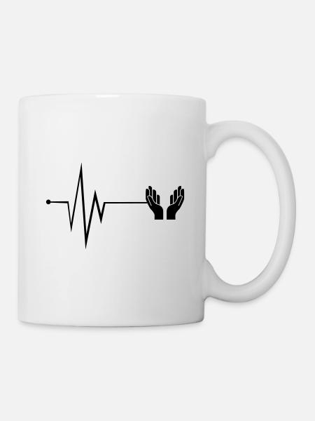 Hände Puls - Tasse - Weiß