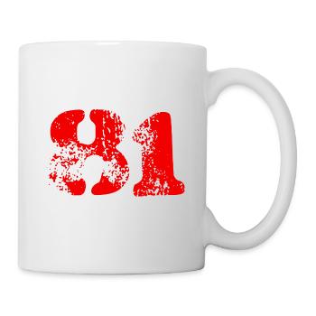 81 Zahl Symbol - Tasse - Weiß - Rechts