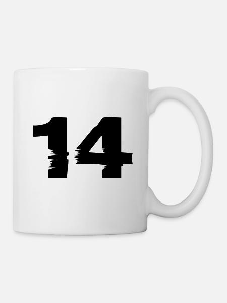 14 Zahl - Tasse - Weiß