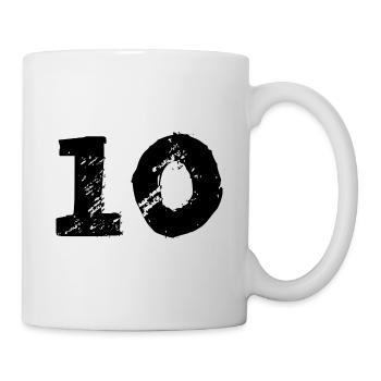 Maillot 10 numéro - Mug blanc - blanc - Droite