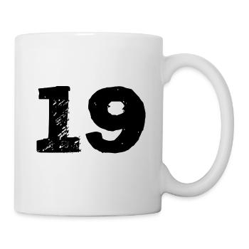 19 Zahl Trikot - Tasse - Weiß - Rechts