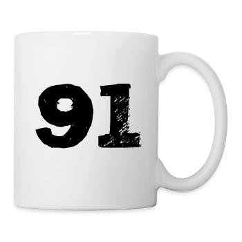 91 Maillot numéro - Mug blanc - blanc - Droite