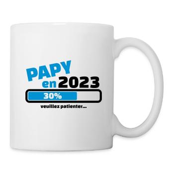 papy en 2023 30% veuillez patienter - futur papy - Mug blanc - blanc - Droite