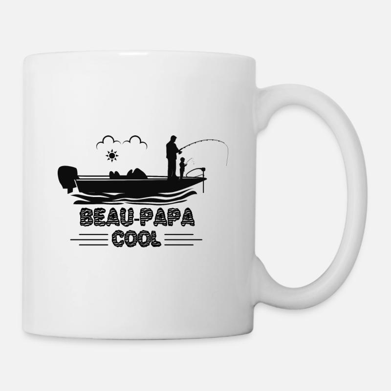 Beau-papa pêcheur cool - Mug blanc - blanc