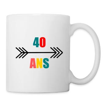 40 ANS. 40e ANNIVERSAIRE. ANNIVERSAIRE 40 ANS. 40 - Mug blanc - blanc - Droite