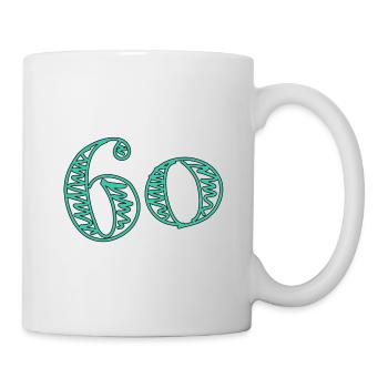 60. 60 YEARS. 60TH ANNIVERSARY. BIRTHDAY 60 YEARS. - Mug - white - Right
