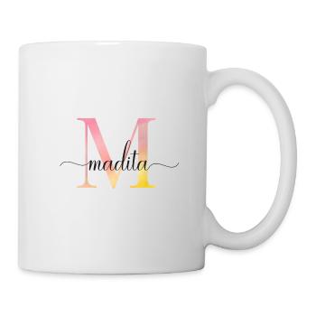 M | Monogramm | Name |Madita|Watercolor - Tasse - Weiß - Rechts