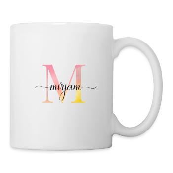 M | Monogramm | Name | Mirjam |Watercolor - Tasse - Weiß - Rechts