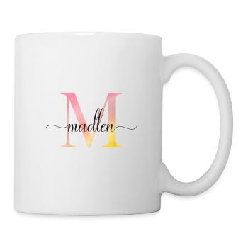 M | Monogramme | Nom |Madlen |Aquarelle - Mug blanc - blanc - Droite