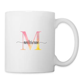 M | Monogram | Name | Miriam |Watercolor - Mug - white - Right