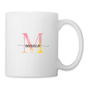 M | Monogram | Name | ManonWatercolor - Mug - white - Right