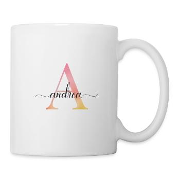 A | Monogram | Name | Andrea |Watercolor - Mug - white - Right