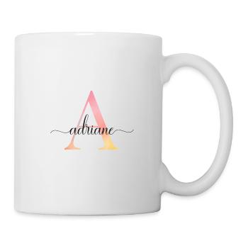 A | Monogram | Name | Adriane |Watercolor - Mug - white - Right