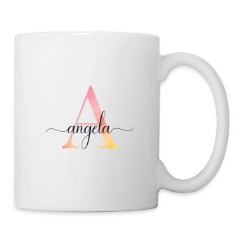 A | Monogram | Name |Angela |Watercolor - Mug - white - Right