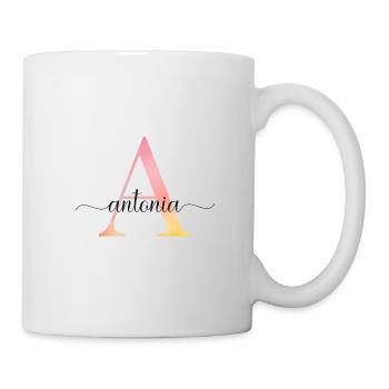 A | Monogram | Name | Antonia |Watercolor - Mug - white - Right