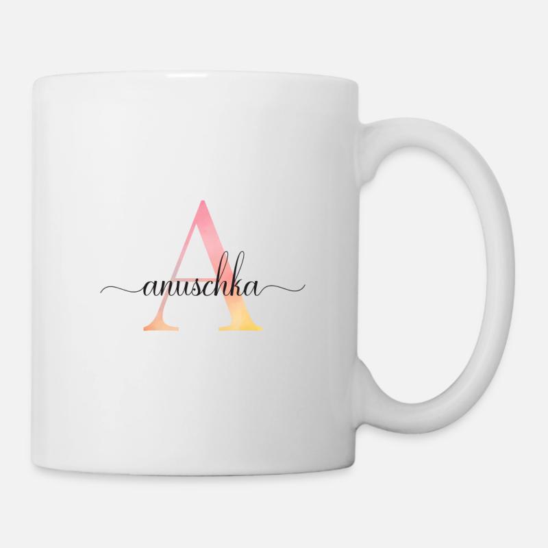 Un | Monogramme | Nom | AnuschkaAquarelle - Mug blanc - blanc