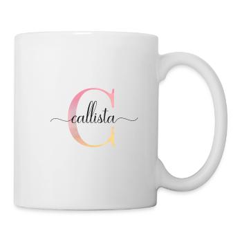 C | Monogramme | Nom | Callista |Aquarelle - Mug blanc - blanc - Droite