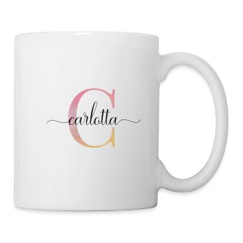 C | Monogram | Name | Carlotta |Watercolor - Mug - white - Right
