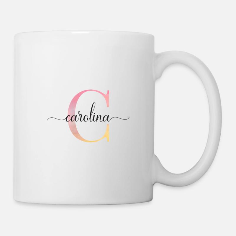 C | Monogramm | Name | Carolina |Watercolor - Tasse - Weiß