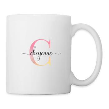 C | Monogram | Name | CheyeneWatercolor - Mug - white - Right