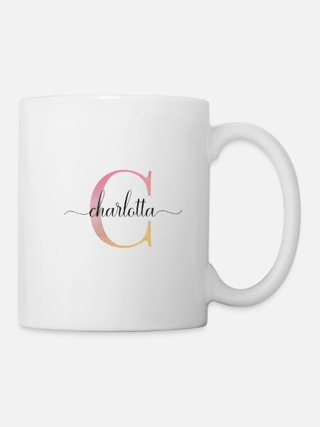 C | Monogramm | Name | Charlotta |Watercolor - Tasse - Weiß