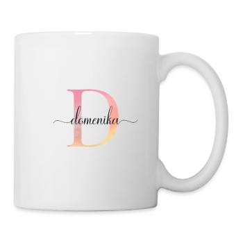 D| Monogramme | Nom | Domenika |Aquarelle - Mug blanc - blanc - Droite