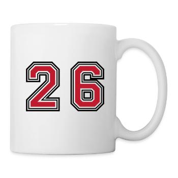 26 Zahl symbol - Tasse - Weiß - Rechts