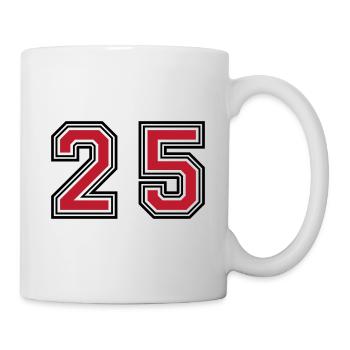 25 Zahl symbol - Tasse - Weiß - Rechts