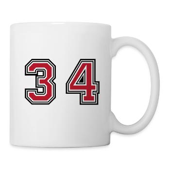 34 Zahl symbol - Tasse - Weiß - Rechts