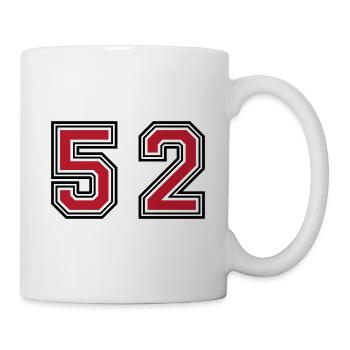 52 Zahl Symbol - Tasse - Weiß - Rechts