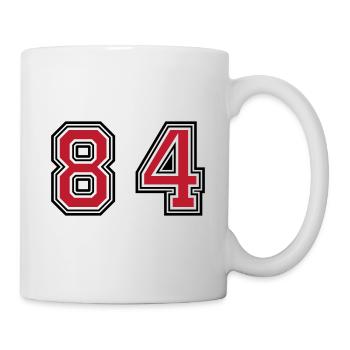 84 Zahl Symbol - Tasse - Weiß - Rechts