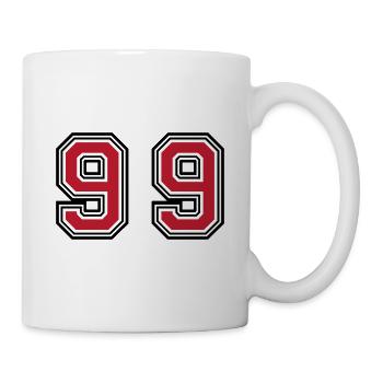 99 Zahl Symbol - Tasse - Weiß - Rechts