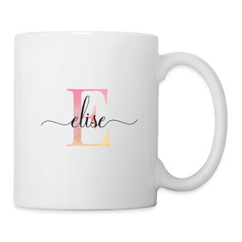 E| Monogram | Name | Elise |Watercolor - Mug - white - Right