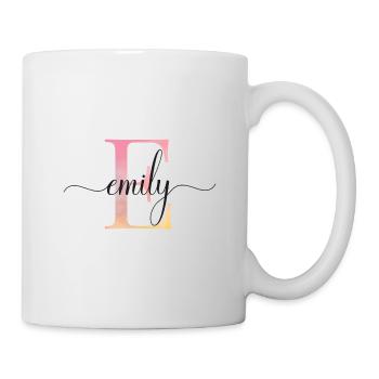 E| Monogram | Name | Emily |Watercolor - Mug - white - Right