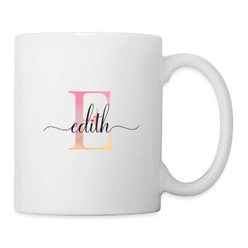 E| Monogramm | Name | Edith|Watercolor - Tasse - Weiß - Rechts